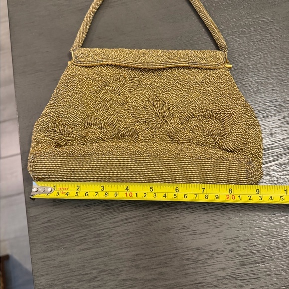 👑Vintage 1950s Gold Beaded Evening Bag NM Style - Picture 3 of 16